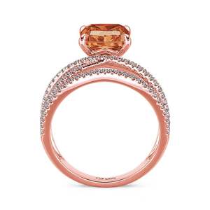 Anillo de Compromiso Jeulia Crossover con Circonita de Corte Radiante Inspirado en la Órbita Estelar - Product Image 4
