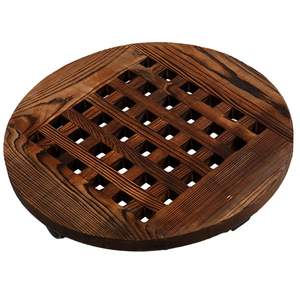 Support de plante roulant en bois brun robuste Creations - Product Image 3