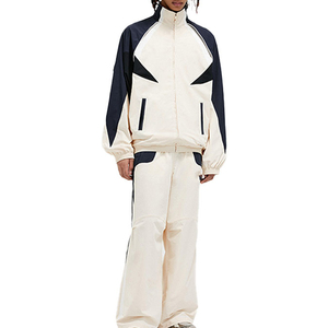 Ensemble de survêtement unisexe personnalisé deux pièces avec doublure en maille, en nylon, coupe-vent zippé imprimé pour l'hiver et le streetwear - Product Image 2