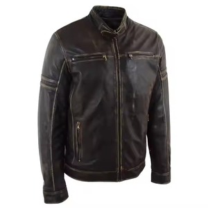 Venta caliente chaqueta de motorista de moda informal de alta calidad personalizada en cuero genuino chaqueta de cuero de alta calidad demandada superior para hombres - Product Image 2