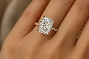 Igci ได้รับการรับรอง2.50กะรัตสดใสตัด Moissanite แหวน925เงิน14K ทองทึบมรกตตัดเครื่องประดับงานแต่งงาน - Product Image 2