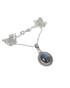 Labradorite Gemstone Design Simple Pendentif en argent sterling 925 Cadeau de mariage parfait pour l'amour avec bijoux de timbre 925 - Product Image 1