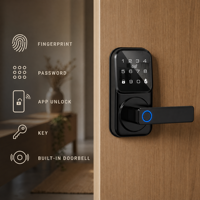 Serrure de porte intelligente avec clavier, empreinte digitale, mot de passe, carte, verrouillage automatique, sans clé, pour maison, porte en bois ou en acier