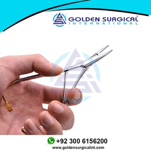 Pince à épiler en acier inoxydable porte-aiguille pince orthodontique avec manche en or Instrument d'outil chirurgical dentaire - Product Image 3