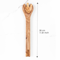 Pince de cuisine multi-usages en bois d'olivier de qualité supérieure, faite à la main, écologique, ArtisRaw, pour barbecue, modèle UG032