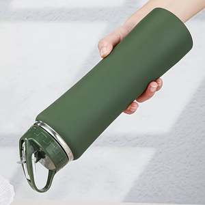 Bouteille d'eau isotherme en acier inoxydable à double paroi de 600 ml, personnalisable en gros, avec large ouverture et couvercle portable pour l'extérieur - Product Image 4