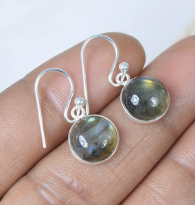 Natural Labradorite 925 Sterling Silver Gemstone Hook Earring Handmade <b>Jewelry</b> Elegant Earring Gift for Her Factory Price - Product Image 1