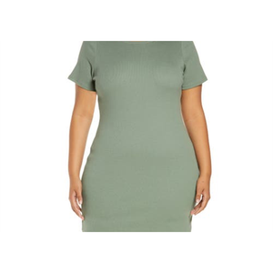 Abito casual a costine Open Edit Body-Con taglia 1X verde agave con vita naturale - Product Image 5