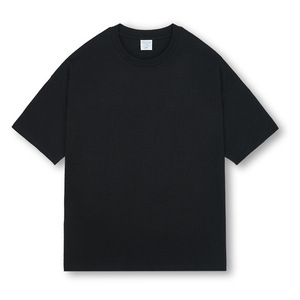 T-shirt personnalisé pour hommes à épaules tombantes T-shirt en coton épais à col rond T-shirt surdimensionné avec broderie et patch appliqué T-shirt court en forme de boîte pour hommes - Product Image 2