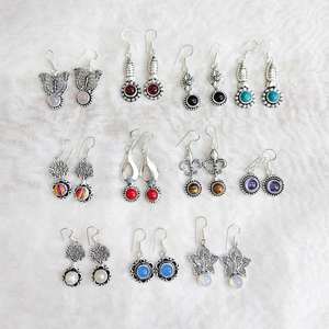 ต่างหู925เงินสเตอร์ลิงแบบห้อยอัญมณีหลายเม็ดแบบธรรมชาติดีไซน์แบบบาฮามาส - Product Image 5