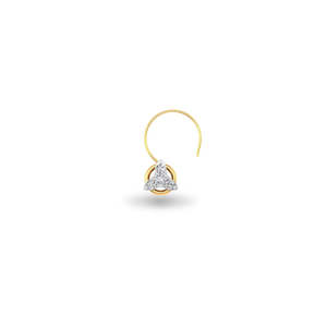 14k Gold Zircon Diamond <b>Nosepin</b> Body Jewelry for Wedding Gift - Product Image 1