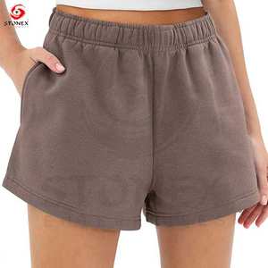 Short de survêtement en molleton taille haute multicolore pour femmes de haute qualité pour les sports d'été fourniture en gros décoration avec logo personnalisé - Product Image 2