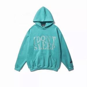 Sudadera con capucha personalizada para hombre, ropa de calle con logotipo de Rhin Stone, forro polar de rizo francés grueso, con diamantes de imitación, oferta - Product Image 5