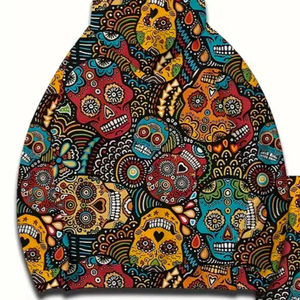 Conjunto de sudadera y pantalones holgados con capucha y estampado digital de calaveras geniales para hombre, ropa deportiva cómoda, chándal deportivo - Product Image 3
