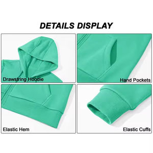 Sudadera con capucha de manga larga transpirable de forro polar para mujer con estampado frontal personalizado informal sólido suelto Boxy Fit Otoño Invierno - Product Image 5