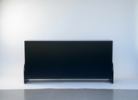 Cadre de lit rectangulaire moderne en chêne massif avec pieds noirs, idéal pour chambre à coucher, canapé-lit, mobilier d'intérieur, en MDF écologique