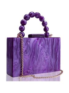 Elegante nuevo bolso de mano para mujer y niña en bolso de noche hecho a mano de lujo, elegante embrague de acrílico para boda y fiesta, regalo único para ella - Product Image 5