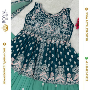 Giới thiệu bộ đồ giả georgette Ấn Độ và Pakistan nặng với gương thủ công Bộ sưu tập mới - Product Image 5