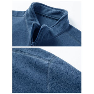 Logotipo personalizado Hombres de gran tamaño Slim Fit Cómodo Suave Color sólido Manga larga Polar Warm Quarter Zip - Product Image 2