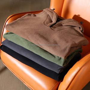 2025 Sudadera con cremallera de alta calidad Color liso Peso pesado Polar Fleece 350Gsm Sudadera con capucha Diseño personalizado Poliéster Quater Zip Hoodie - Product Image 5