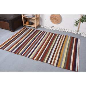 Tapis à Rayures Bohème Marron Vintage (4x6,2 pi) - Product Image 3