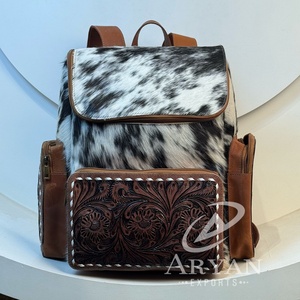 Nueva mochila hecha a mano para pañales de cuero, venta al por mayor, mochila de moda de viaje multifuncional de piel de vaca genuina para Unisex - Product Image 1