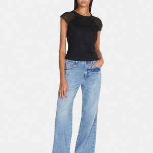 T-Shirt imprimé 100% coton pour femmes, vêtements d'été, en gros, OEM, personnalisé, décontracté, fournisseur de BD - Product Image 4