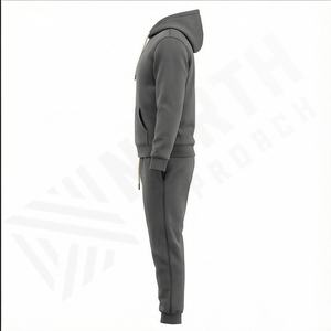 OEM Vente en gros Survêtement de jogging à capuche pour homme Sports d'hiver Entraînement Uniforme de jogging pas cher pour adulte Ensemble deux pièces Logo personnalisé Vêtements - Product Image 3