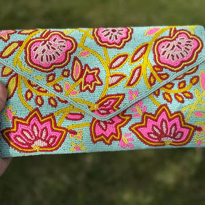 Sac à main en perles de verre multicolores MS Handicraft Sac à main décontracté à poignée Artisanat indien Perles personnalisées faites à la main - Product Image 1