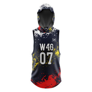 Personalizable secado rápido Transferencia de Calor impreso goteo estilo bandera americana sin mangas fútbol Jersey transpirable de talla grande ropa de equipo - Product Image 4