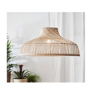 Lámpara Colgante Vintage para Dormitorio, de Mimbre y Ratán, Hecha a Mano, con Pantalla de Metal Tejida, LED, en Oferta - Product Image 4