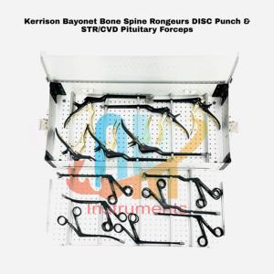 Ensemble d'instruments orthopédiques allemands pour la colonne vertébrale, comprenant des pinces Kerrison, des pinces à os, des pinces à disque, des pinces à punch, des pinces STR, des pinces CVD et des pinces hypophyse. | OldMed - Product Image 5