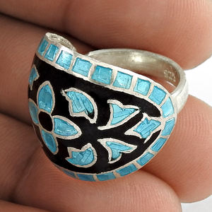 925 Sterling Silver Finger <b>Black</b> Enamel <b>Men's</b> Punk Jewelry Handmade Gemstone <b>Rings</b> <b>Men's</b> <b>Rings</b> 925 Sterling Silver for <b>Men</b> - Product Image 3