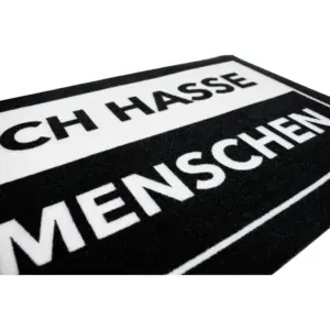 Paillasson moderne réversible, lavable et résistant, avec motif original 'J'ai horreur des gens' en forme de puzzle, pour la maison et le bureau - Product Image 2