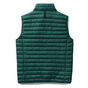 Chaqueta de poliéster para hombre, Material elegante, color verde oscuro, cremallera completa, cuello alto, sin mangas, con bolsillos - Product Image 5