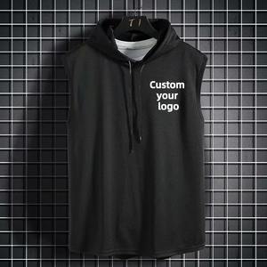 Nouveau imprimé été Gym entraînement maillots Premium en gros à capuche débardeur personnalisé coton respirant hommes débardeur - Product Image 3