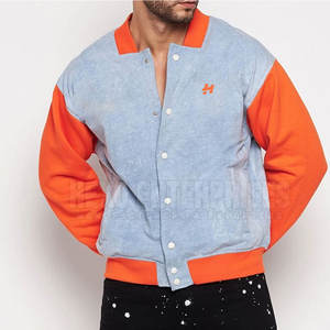 Cómodo invierno cálido hombres Letterman chaqueta a prueba de viento hombres Letterman chaqueta en precio razonable - Product Image 4