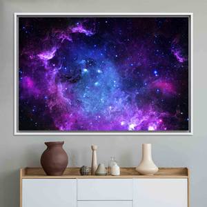 Impresión en lienzo de galaxia estrellada: obra de arte del cielo nocturno cósmico, lienzo con marco blanco - Product Image 1