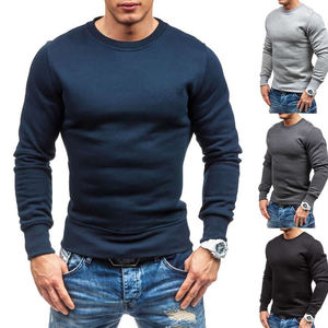 Mode en gros personnalisé plaine teint col rond sweat-shirts hommes Streetwear sweats à capuche logo personnalisé pull sweat pour les hommes - Product Image 6