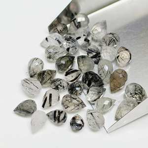 พลอยรูไทล์สีดำทรงหยดน้ำ ขนาด 3x5 ถึง 7x4.5 มม. พลอยธรรมชาติแบบหลวมสำหรับงานเครื่องประดับ - Product Image 4