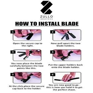 Maquinilla de afeitar de barbero con logotipo personalizado de alta calidad, acero inoxidable negro con hoja deslizante y diseño de 3 orificios - Product Image 3