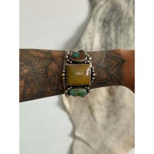 Bobby Johnson Royston Turquoise & Sterling <b>Silver</b> Fashion <b>Cuff</b> <b>Bracelet</b> - Product Image 2