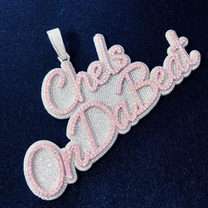 Meilleurs prix sur mesure VVS naturel Hip Hop rappeur glacé lettre pendentifs 10K/14K or matériel pour cadeaux pendentifs à breloque - Product Image 4