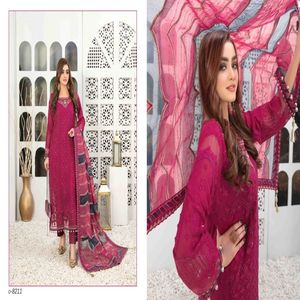 TAWAKKAL Marque Semi-Cousu Lourd Brodé Viscose Shalwar Indien Pakistanais Fantaisie Brodé Dupatta Non Cousu Shalwar - Product Image 5