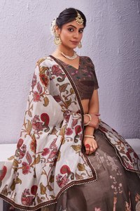 Lehenga Choli en coton et soie Dola, imprimé numériquement, réversible, décontracté et doux, spécial Navratri pour femmes indiennes et pakistanaises - Product Image 6