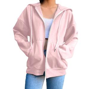 Sweat-shirt à capuche américain coupe ample 2024 pour femmes veste tricotée décontractée brodée pour le printemps automne et l'hiver article haut - Product Image 6