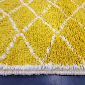 Jaune 100% coton matériel tapis Zigzag motif main bloc impression concepteur abstrait motif Dhurries pour la maison salon décor - Product Image 1