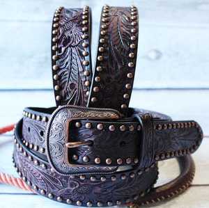 Cinturón de cuero de vaca 100% hecho a medida último diseño de niño de vaca occidental con acero de diseño tallado para hebilla para hombres y mujeres gran proveedor - Product Image 5