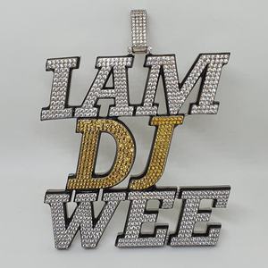 Custom Princess Cut VVS Real Moissanite Hiphop colgante chapado en oro IGI certificado - Product Image 1