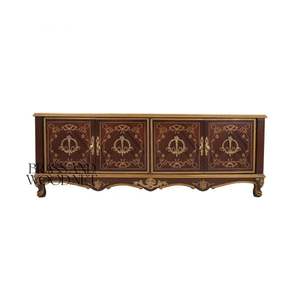 Soporte de TV Clásico de Madera con Detalles Dorados Ornamentados - Product Image 2